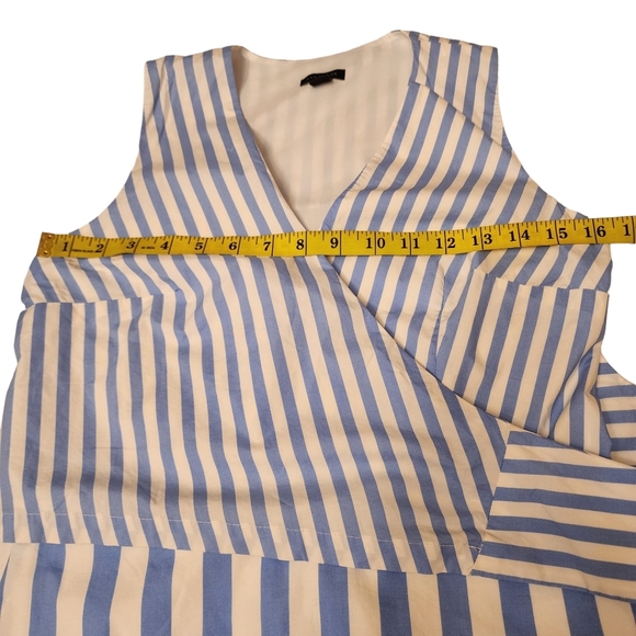 Ann Taylor Poplin Stripe Wrap Chest Dress Size 2 - Picture 7 of 10